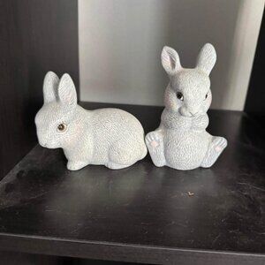 White ceramic rabbit figurines 🐰 | easter spring whimsy cute bunny trinkets